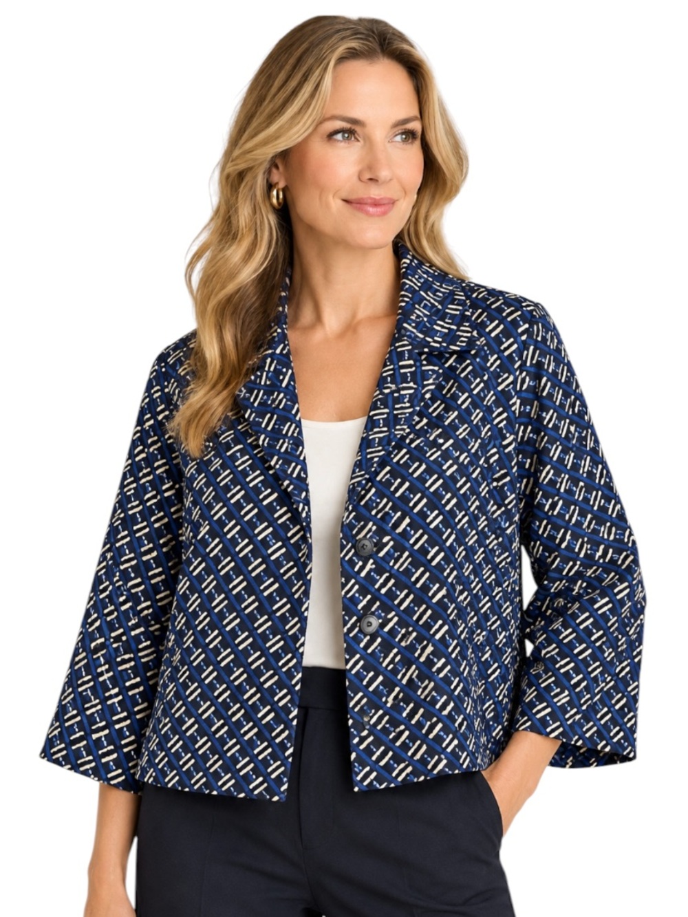Silk Blazer Vintage Jacket WomenButton Front Lined Pockets Jones New York 12